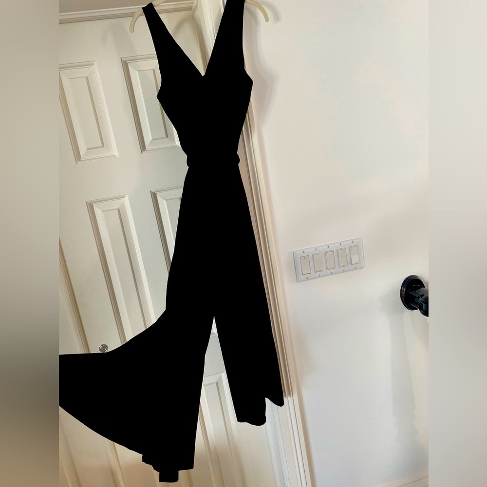 Black Jumpsuit with belt tie at waist